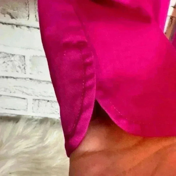 Talbots size 2p mid rise side zip cropped magenta pants like new - Picture 4 of 9